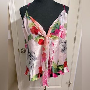 Floral satin top size 2X
